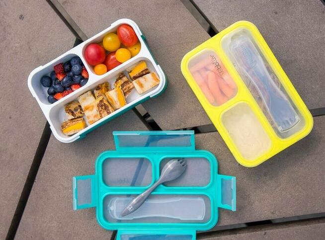 Lunchbox z widelcem Bentö- limonkowy