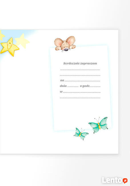 ładne zaproszenia dla dzieci, myszka zaproszenia urodzinowe