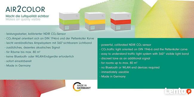 Czujnik CO2 dwutlenku węgla AIR2COLOR TT-1079