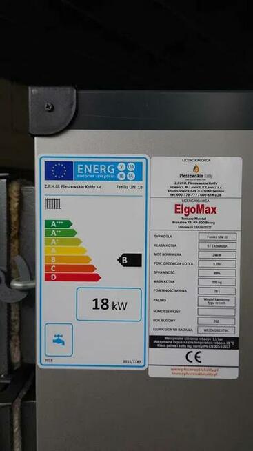 Kocioł co na węgiel i drewno zasypowy 18kw 180m2 Feniks Uni