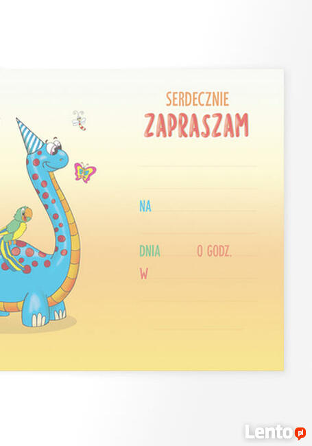 dinozaury zaproszenia dla dzieci, zaproszenia ogólne