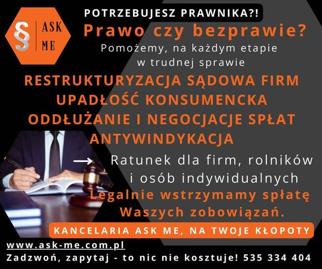 Restrukturyzacja firm, upadłość konsumencka, odszkodowania
