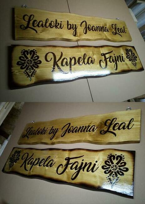 wypalanie napisów i grafik na drewnie grawer na desce szyld