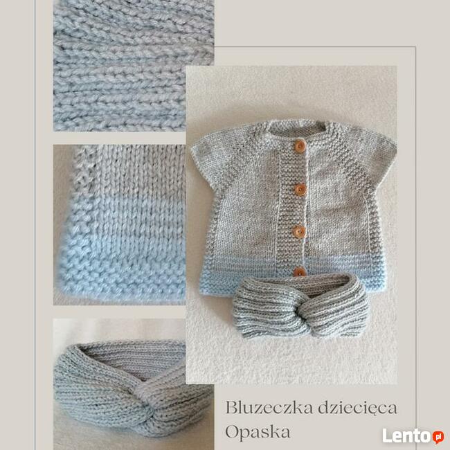 Zestaw Bluza i Opaska | Szaro-niebieski | HANDMADE