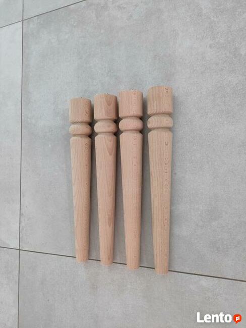 nogi bukowe wzór B z kulką toczone meblowe