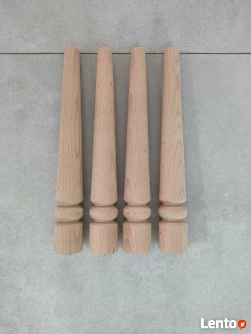 nogi bukowe wzór B z kulką toczone meblowe