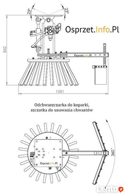 Odchwaszczarka do koparki - szczotka do usuwania chwastów