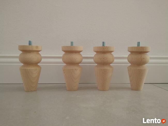 nogi bukowe wzór B z kulką toczone meblowe