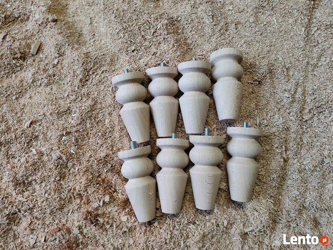 nogi bukowe wzór B z kulką toczone meblowe