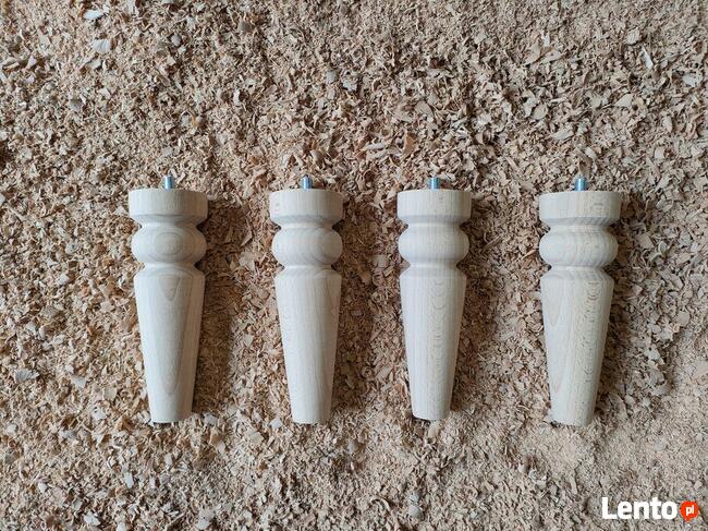 nogi bukowe wzór B z kulką toczone meblowe