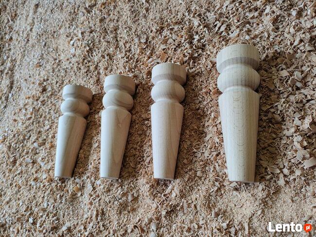 nogi bukowe wzór B z kulką toczone meblowe