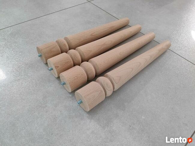 nogi bukowe wzór B z kulką toczone meblowe