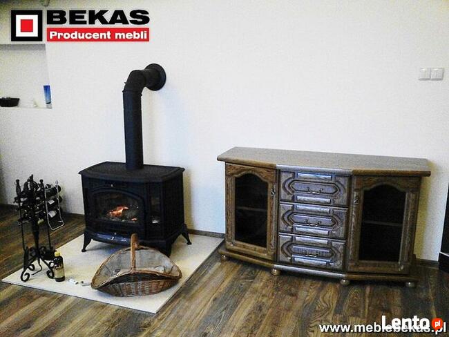 Komoda RTV 142` (Niska) Bekas Dąb Rustikal Natura Śliczna