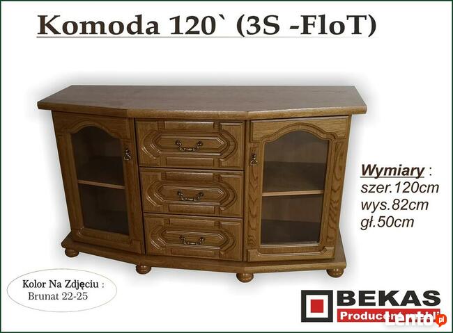 Komoda RTV 142` (Niska) Bekas Dąb Rustikal Natura Śliczna