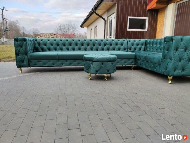 narożnik z f spania glamour chesterfield głębokie pikowania