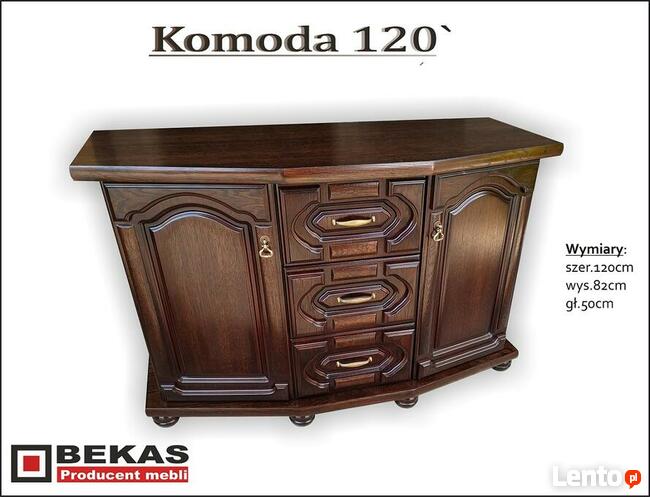 Komoda RTV 142` (Niska) Bekas Dąb Rustikal Natura Śliczna