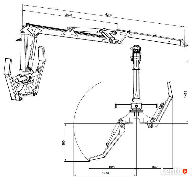 DŹWIG do drewna leśny 4.3m Żuraw przyczepa lesna do zrywki