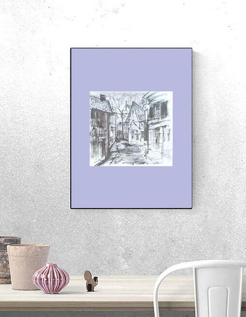 uliczka rysunek, miasto rysunek