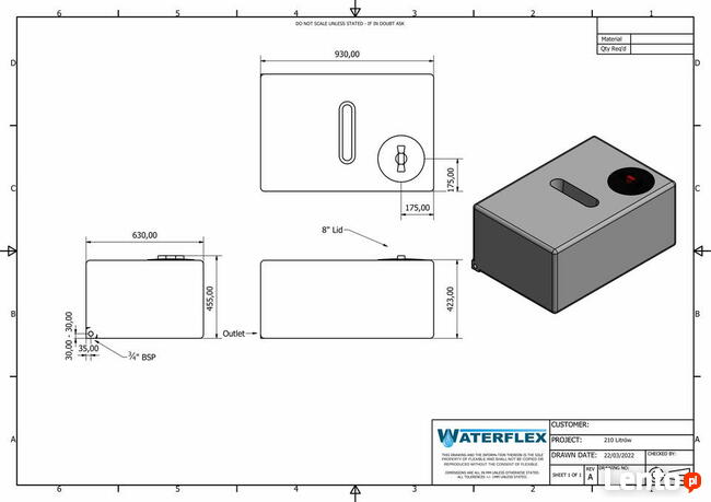 Zbiornik 210 litrów płaski ogród woda olej auto PROMOCJA