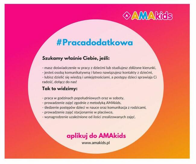 Trener/trenerka zajęć dodatkowych ,edukacyjnych dla dzieci