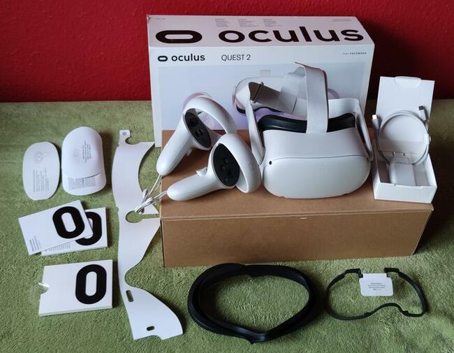 Gogle Meta VR Oculus Quest 2 128 GB + 2 PADY (kontrolery) +