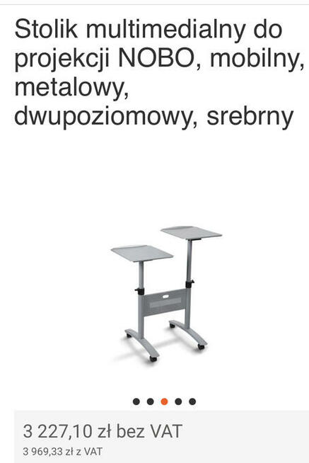 Stolik Pod Projektor Nobo Z Dwiema Półkami