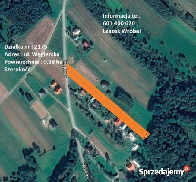 Działka +proj. domu. Pilzno 10ar, 38 ar ul. Węgierska