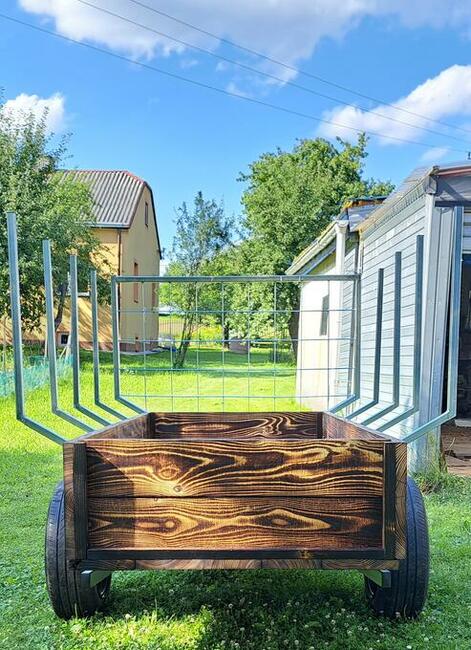 Przyczepa 3w1 na 2 mauzery 1000l kłonnice na drewno skrzynia