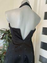 Śliczna suknia wieczorowa 34 czarna cyrkonie