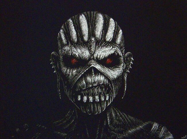 Eddie Iron Maiden Obraz ręcznie rzeźbiony Grawer