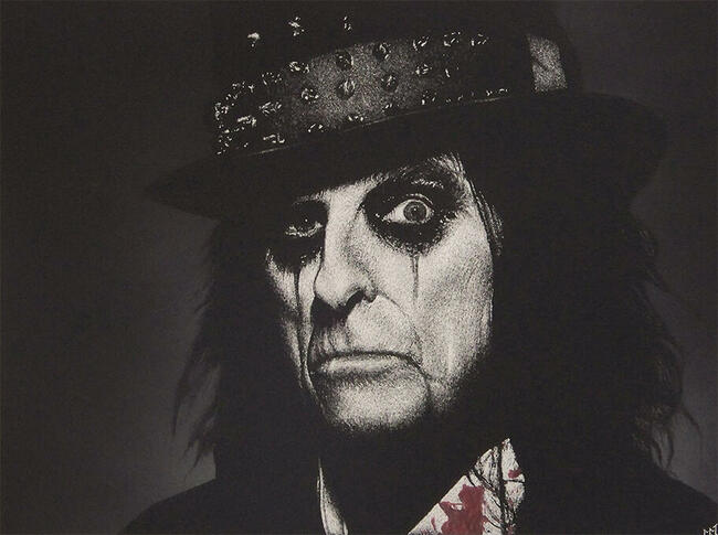 Ręcznie rzeźbiony w blasze Alice Cooper Oryginalny prezent