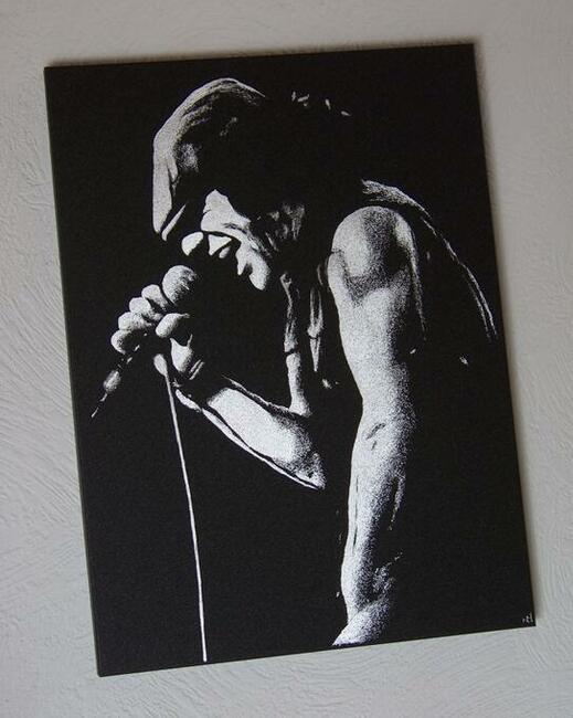 AC/DC Brian Johnson Rzeźbiony obraz ... Grawer
