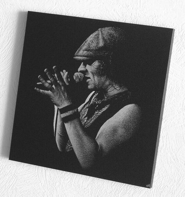 Brian Johnson AC/DC obraz ręcznie grawerowany na blasze ...