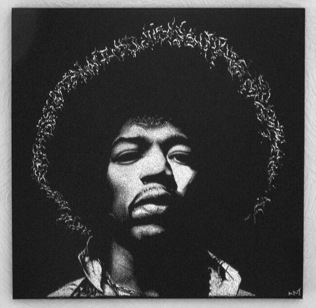 Jimi Hendrix Oryginalny obraz Grawerka Staloryt Metal