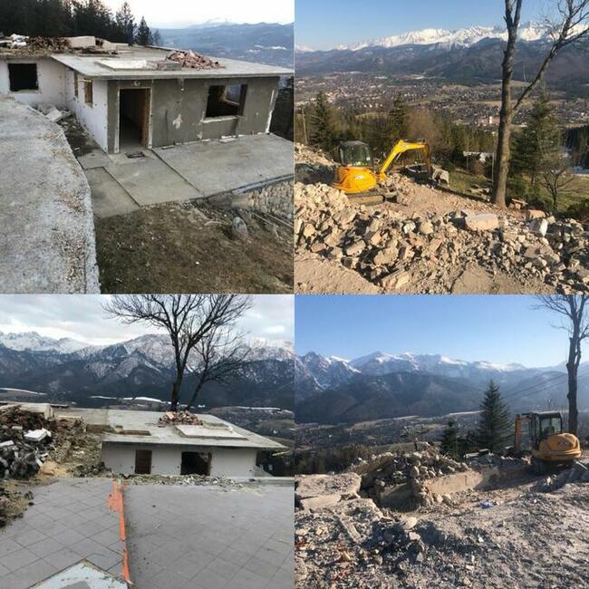 Usługi roboty ziemne wyburzenia wynajem koparek kruszenie