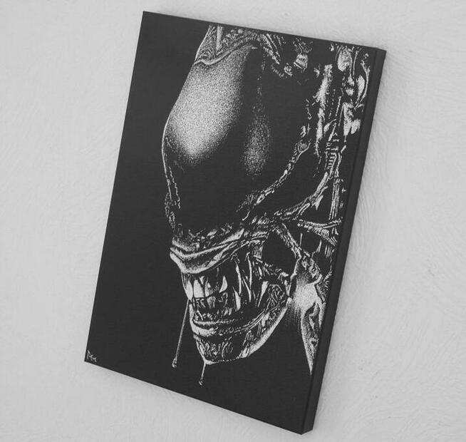 Alien Obcy Obraz na blasze... Oryginalny prezent Grawerka