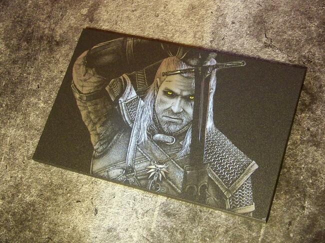 Wiedźmin Oryginalny obraz ręcznie rzeźbiony w blasze Grawer
