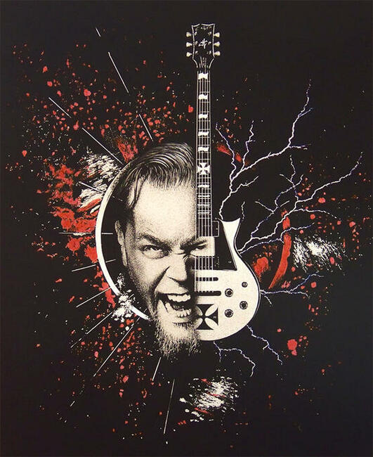 James Hetfield Metallica Rzeźbiony obraz... Grawer Metal