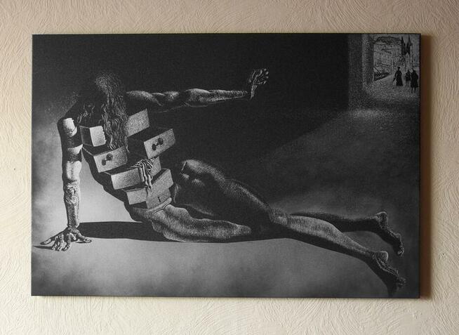 Salvador Dali Obraz ręcznie grawerowany na blasze...