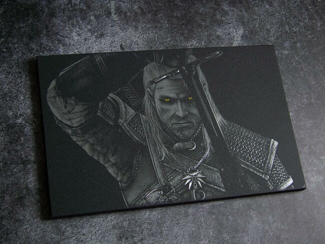 Wiedźmin Oryginalny obraz ręcznie rzeźbiony w blasze Grawer