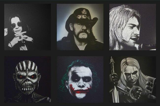 James Hetfield Metallica Rzeźbiony obraz... Grawer Metal