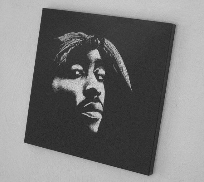 Tupac 2pac Oryginalny obraz ręcznie grawerowany Metal