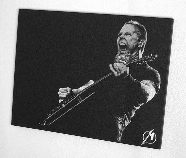 James Hetfield Metallica Rzeźbiony obraz... Grawer Metal