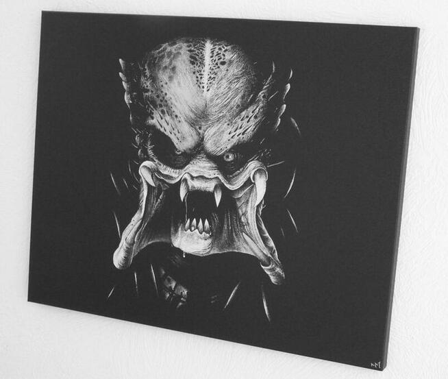 Predator Obraz ręcznie grawerowany na blasze Metal