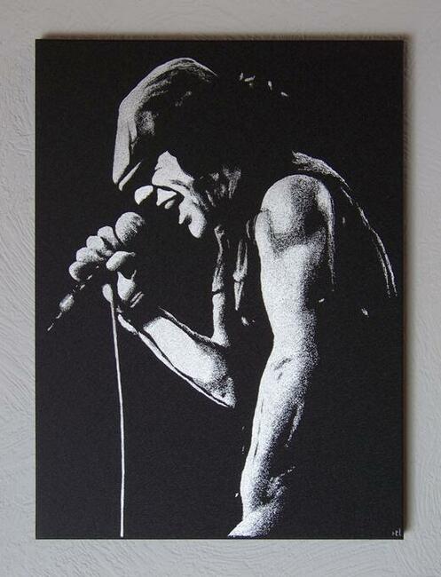 AC/DC Brian Johnson Rzeźbiony obraz ... Grawer