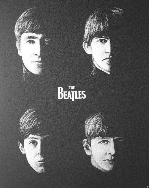 The Beatles Obraz ręcznie rzeźbiony... Grawerka Blacha .....