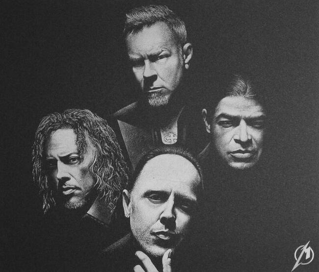 Metallica obraz ręcznie rzeźbiony Staloryt Grawer stal ....