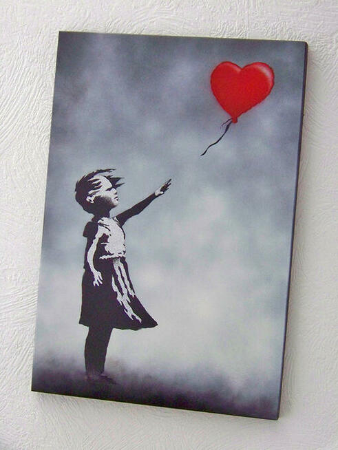 BANKSY Obraz ręcznie malowany i grawerowany ...
