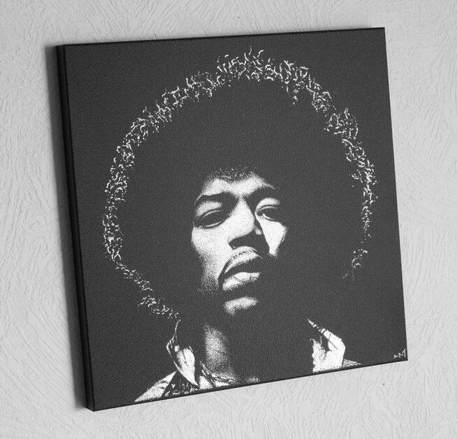 Jimi Hendrix Oryginalny obraz Grawerka Staloryt Metal