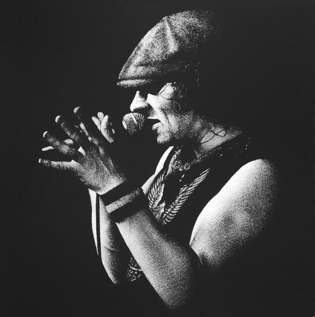 Brian Johnson AC/DC obraz ręcznie grawerowany na blasze ...